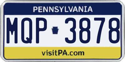 PA license plate MQP3878