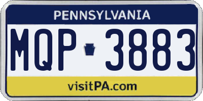 PA license plate MQP3883