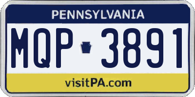 PA license plate MQP3891