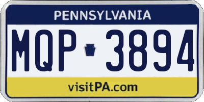 PA license plate MQP3894