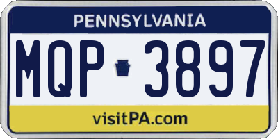 PA license plate MQP3897