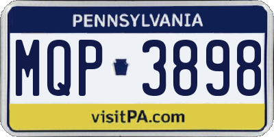 PA license plate MQP3898