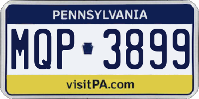 PA license plate MQP3899