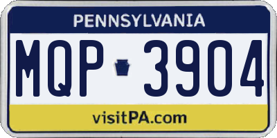 PA license plate MQP3904