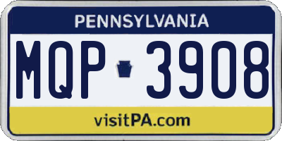 PA license plate MQP3908