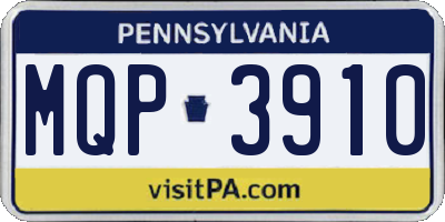 PA license plate MQP3910