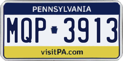PA license plate MQP3913
