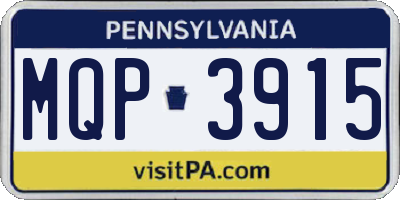 PA license plate MQP3915