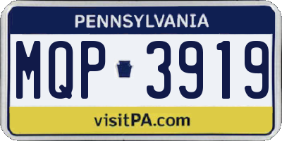 PA license plate MQP3919