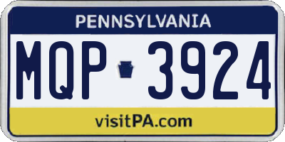 PA license plate MQP3924