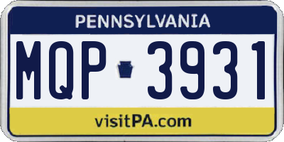 PA license plate MQP3931