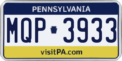 PA license plate MQP3933