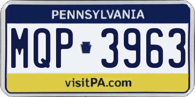 PA license plate MQP3963