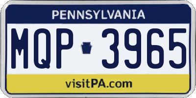 PA license plate MQP3965