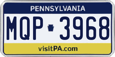 PA license plate MQP3968