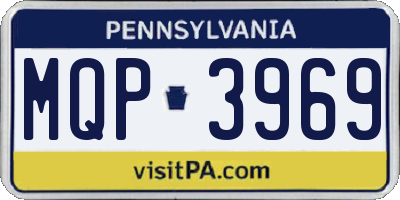 PA license plate MQP3969