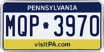 PA license plate MQP3970