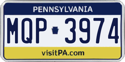 PA license plate MQP3974