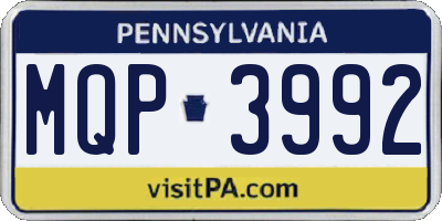PA license plate MQP3992