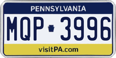 PA license plate MQP3996