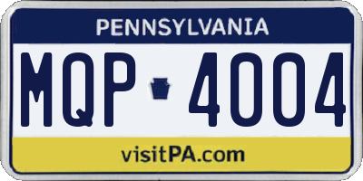 PA license plate MQP4004