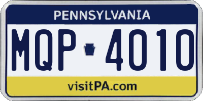 PA license plate MQP4010