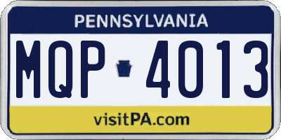 PA license plate MQP4013