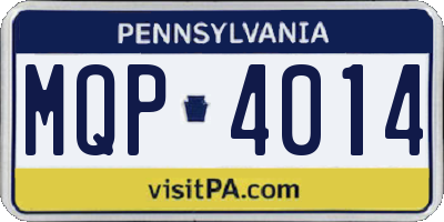 PA license plate MQP4014