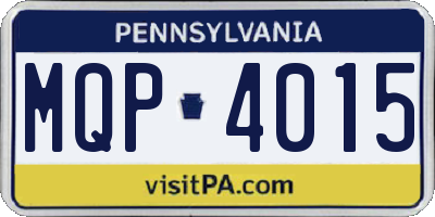 PA license plate MQP4015