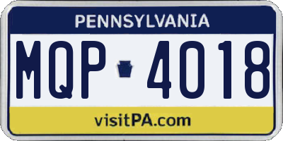 PA license plate MQP4018