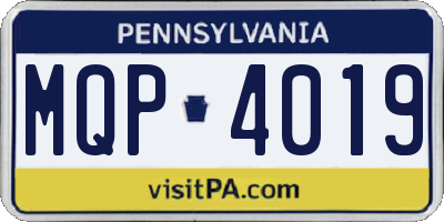 PA license plate MQP4019