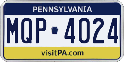 PA license plate MQP4024