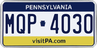 PA license plate MQP4030
