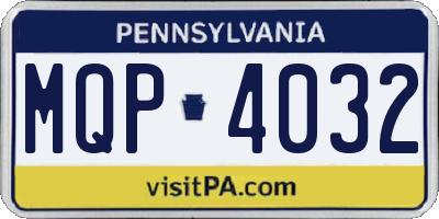 PA license plate MQP4032