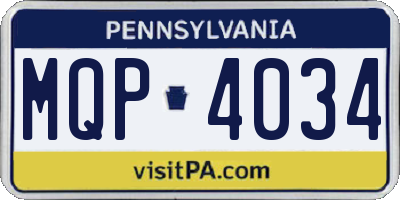 PA license plate MQP4034