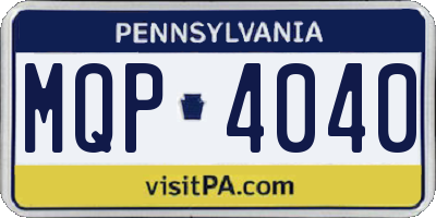 PA license plate MQP4040