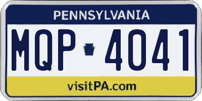 PA license plate MQP4041