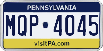 PA license plate MQP4045