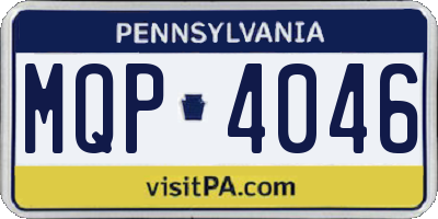 PA license plate MQP4046