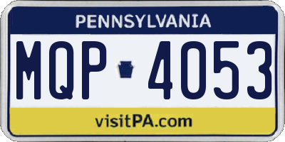 PA license plate MQP4053