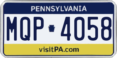 PA license plate MQP4058