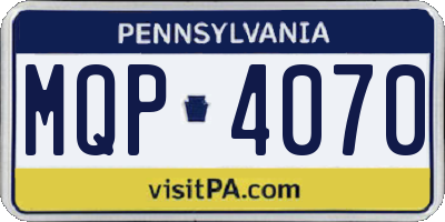 PA license plate MQP4070