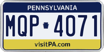 PA license plate MQP4071