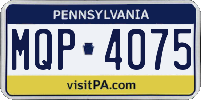 PA license plate MQP4075