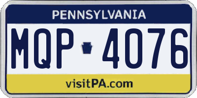 PA license plate MQP4076