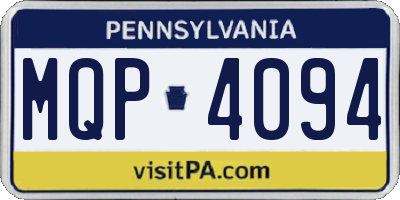 PA license plate MQP4094