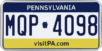 PA license plate MQP4098
