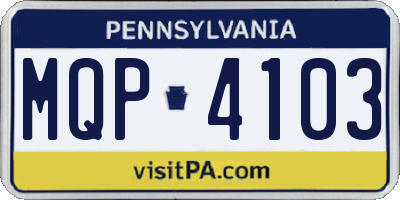 PA license plate MQP4103