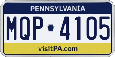 PA license plate MQP4105