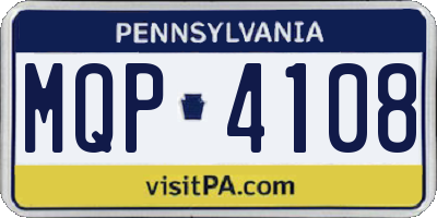 PA license plate MQP4108